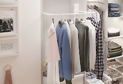 Пантограф GTV для одягу телескопічний 450-600 мм з масляним амортизатором модуль 545-700мм (8кг), хром/білий (PG-ST4560-10)