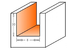 Фреза СМТ пазовая короткая HM D=8 I=20 L=48 S=8