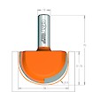 Фреза CMT пазова галтельна D = 38.1 R = 19.05 I = 31.75 S = 12 L = 70