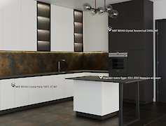 фасад для кухні MDF-панель Rehau 19мм Rauvisio Crystal Perla V2892 HG