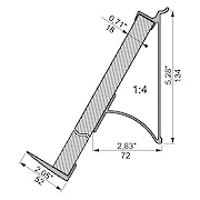 Профіль до експозиційної полиці до настінної системи Zobal, довжина 3,5м