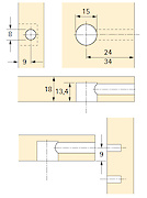 Стяжка Rastex 15 Hettich без кромки, никелированная, 18 мм