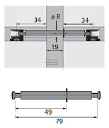 Подвійні дюбелі DU 853 Hettich, 79 mm