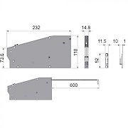 Механизм KIARO Italiana Ferramenta для открывания фасада вниз, черный никель
