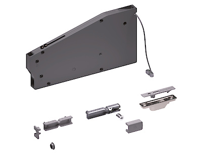 Механізм KIARO Italiana Ferramenta для відкривання фасаду вниз, чорний нікель