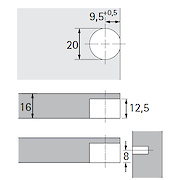 Стяжка VB 135 Hettich, пластик, біла