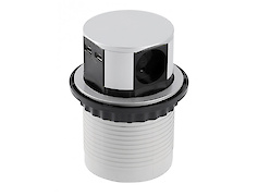 Вбудована розетка GTV COMFORT вертикальна на 3 вилки, 2USB, D 100,