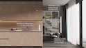 Полоса-вставка 34мм из HPL пластика F371 ST89 Гранит Галиция серо-бежевый в пластиковую отбортовку Scilm под вставку