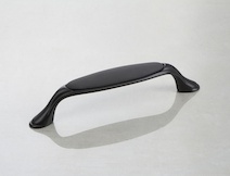 Меблева ручка Giusti РГ 622 M76.23.00.N4G чорний матовий з чорною матовою керамікою