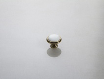 Меблева ручка-кнопка Giusti РГ 625 P77.00.00.D1G старе золото з білою керамікою