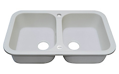 Мойка гранитная прямоугольная Adamant TWINS 770х470х190, Белый 01