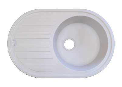 Мойка ADAMANT гранитная ELLIPSIS 770х500х200, цвет белый