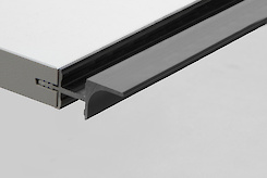 Профіль для фасадів без ручок (ФБР) в верхній модуль з пазами під LED-підсвічування з 2 сторін L = 5950мм, чорний