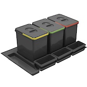 Комплект відер GTV MULTINO для модуля 900 (3 відра по 15л, 3 лотка), антрацит