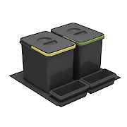 Комплект відер GTV MULTINO для модуля 600 (2 відра по 15л, 2 лотка), антрацит