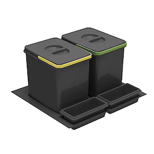 Комплект ведер GTV MULTINO для модуля 600 (2 ведра по 15л, 2 лотка), антрацит