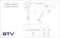 Газовый лифт GTV с доводчиком без регулировки 80N, антрацит