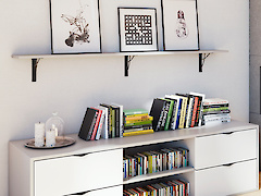 Полкодержатель консольный GTV NEO 180x180мм, черный матовый