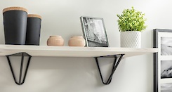 Полкодержатель консольный GTV WIRE 180x160мм, черный матовый