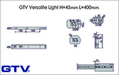Направляющая шариковая GTV Versalite Light H=45мм L=400мм полного выдвижения с доводчиком