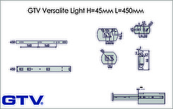 Напрямна кулькова GTV Versalite Light H = 45мм L = 450мм повного висунення з дотягувачем