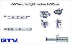 Напрямна кулькова GTV Versalite Light H = 45мм L = 500мм повного висунення з дотягувачем