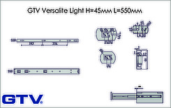 Напрямна кулькова GTV Versalite Light H = 45мм L = 550мм повного висунення з дотягувачем
