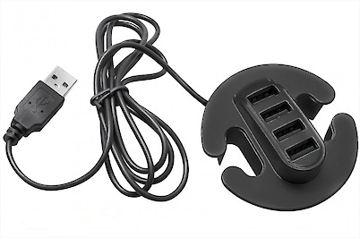 Адаптер GTV на 4 USB, чорний