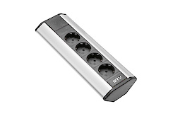 Настільний подовжувач GTV кутовий на 4 вилки, сріблястий