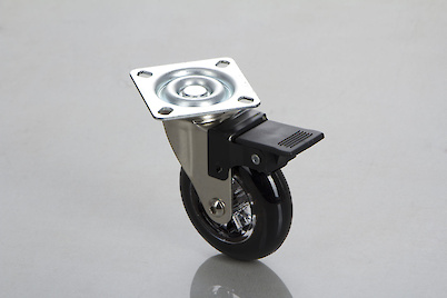 Мебельный ролик GTV BRAZYLIA D=75мм с тормозом, черный