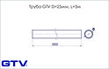 Труба (жердь) круглая GTV D=25мм, L=3м, хром