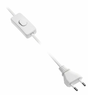 Выключатель GTV кнопочный с вилкой и проводом 2 м белый