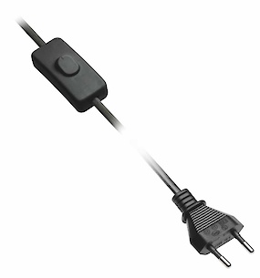 Выключатель GTV кнопочный с вилкой и проводом 2 м черный