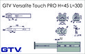Напрямна кулькова GTV Versalite Touch PRO повного висування Н=45 L=300 Push to open + Soft Close