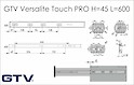 Напрямна кулькова GTV Versalite Touch PRO повного висунення Н=45 L=600 Push to open + Soft Close