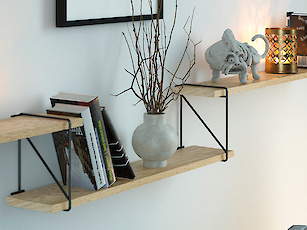 Мебельные полкодержатели  кронштейны GTV в стиле LOFT : Фотоальбом ПКФ Выбор