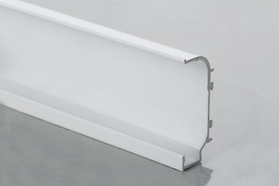 Профиль C образный для фасадов без ручек (ФБР) с пазом под LED-подсветку L=5950 мм белый