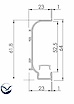 Профиль C образный для фасадов без ручек (ФБР) с пазом под LED-подсветку L=5950 мм коньяк