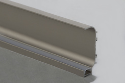 Профіль C подібний для фасадів без ручок (ФБР) з пазом під LED-підсвічування L = 5950 мм інокс (коньяк)