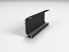 Профіль C подібний для фасадів без ручок (ФБР) з пазом під LED-підсвічування L = 5950 мм чорний