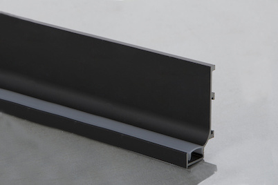 Профиль L образный для фасадов без ручек (ФБР) с пазом под LED-подсветку L=5950 мм черный
