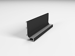 Профіль L подібний для фасадів без ручок (ФБР) з пазом під LED-підсвічування L = 5950 мм чорний