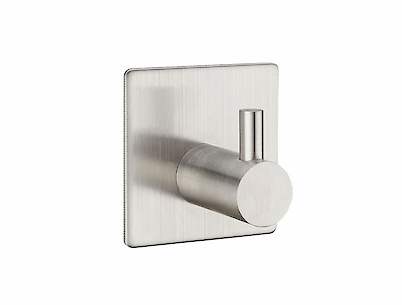 Гачок клейкий з нержавіючої сталі одинарний квадратний/прямий, матовий