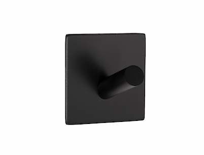 Гачок клейкий з нержавіючої сталі одинарний квадратний/косий, чорний