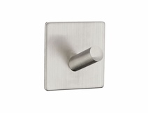 Гачок клейкий з нержавіючої сталі одинарний квадратний/косий, матовий