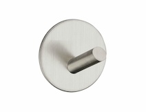 Гачок клейкий з нержавіючої сталі одинарний круглий/косий, матовий