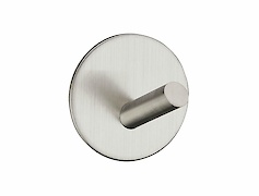 Гачок клейкий з нержавіючої сталі одинарний круглий/косий, матовий