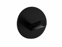 Крючок клеящийся из нержавеющей стали одинарный круглый/косой, черный