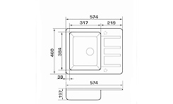 Мойка GRANADO гранитная ALANIS, цвет Gris