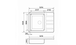 Мойка GRANADO гранитная ALANIS, цвет White